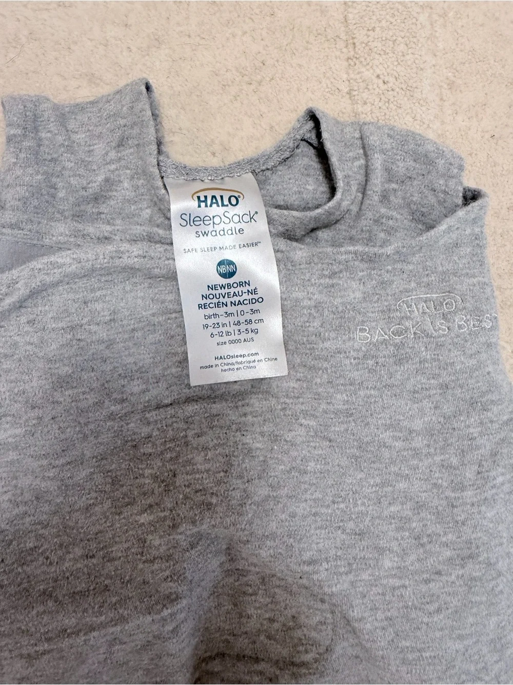 Halo Light Gray Infant SleepSack Swaddle